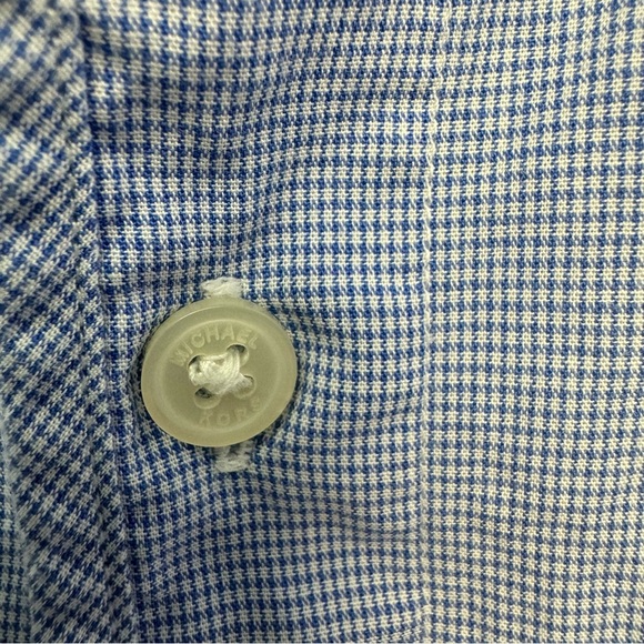 Michael Kors Men’s Blue Checked Button Down Shirt Size Large Great Condition - Picture 4 of 10